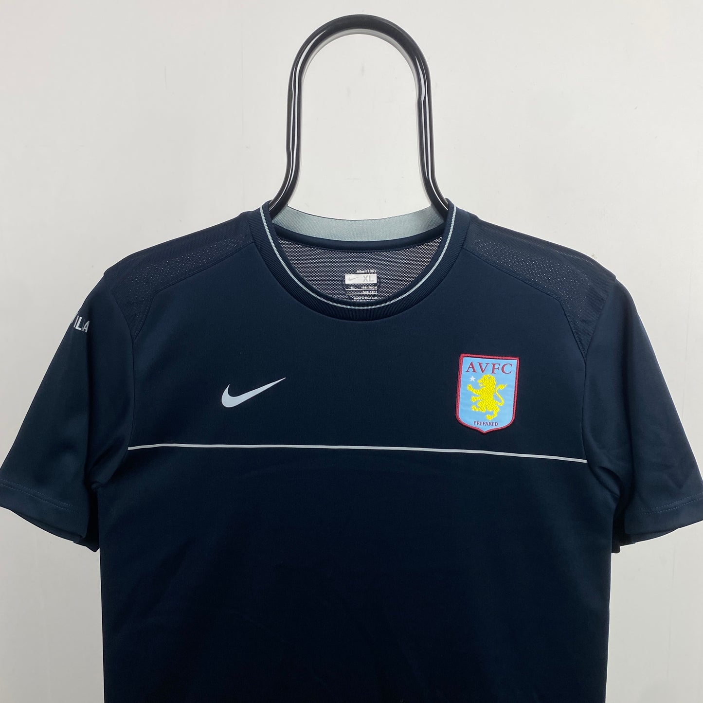 00s Nike Aston Villa Football Shirt T-Shirt Blue Small