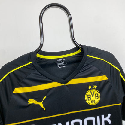 Retro Puma Borussia Dortmund Football Shirt T-Shirt Black Small