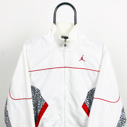 00s Nike Air Jordan Windbreaker Track Jacket White Small