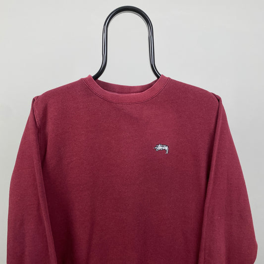 00s Stussy Sweatshirt Red Small