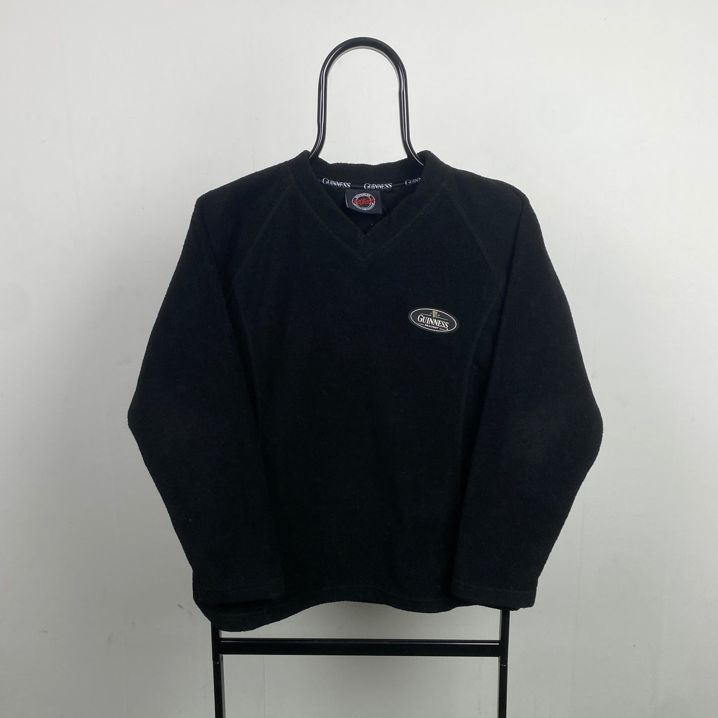 Retro 90s Guinness Fleece Sweatshirt Black Large