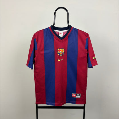 90s Nike Barcelona Football Shirt T-Shirt Red Small