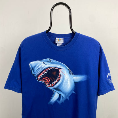 Retro 90s Loro Parque Shark T-Shirt Blue XL