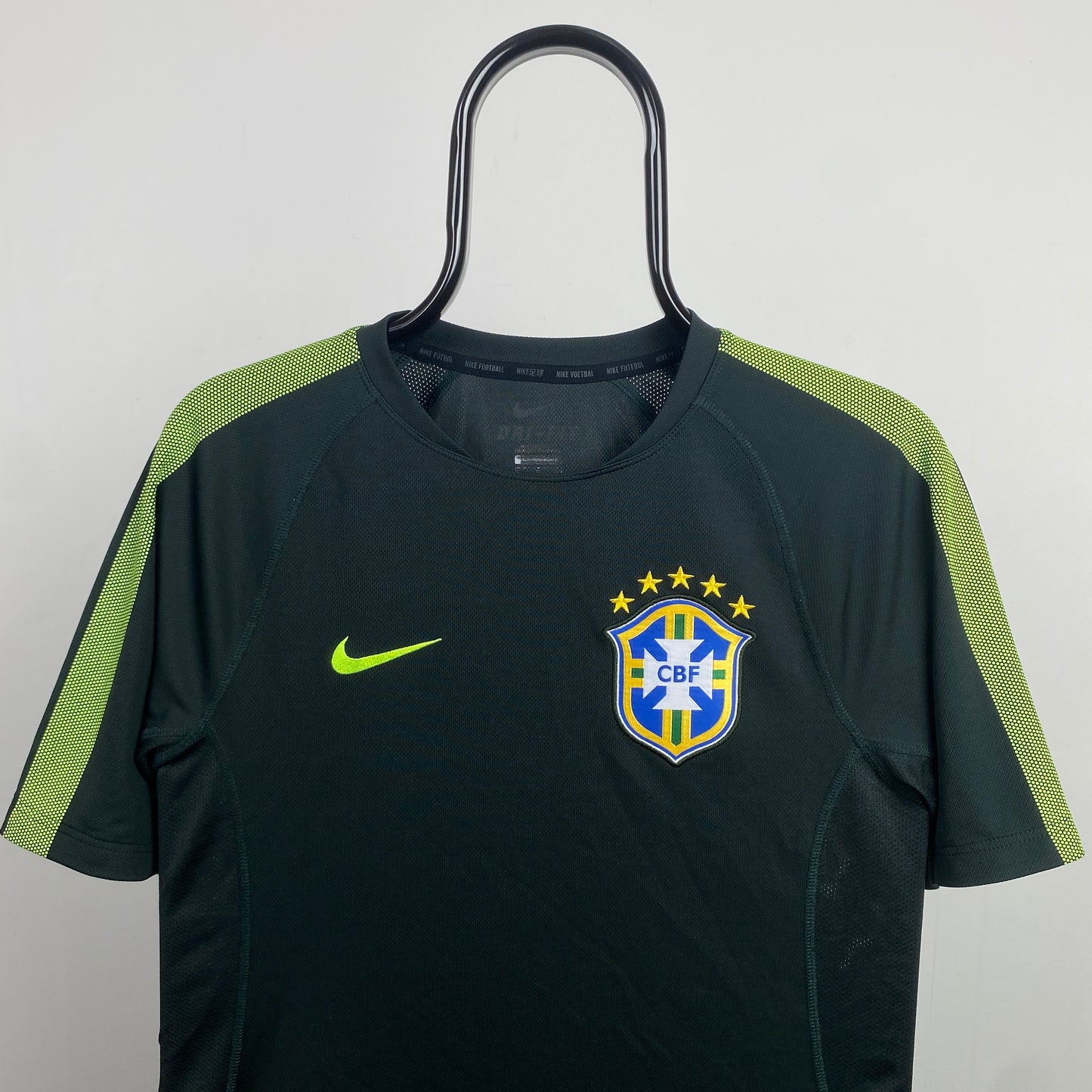 00s Nike Brazil Football Shirt T-Shirt Green Small