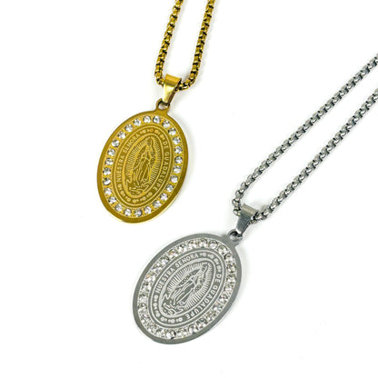 Jesus Gem Necklace Gold