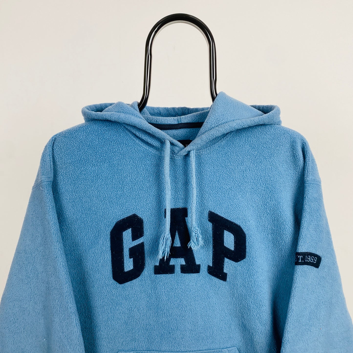 Retro Gap Fleece Hoodie Blue Medium