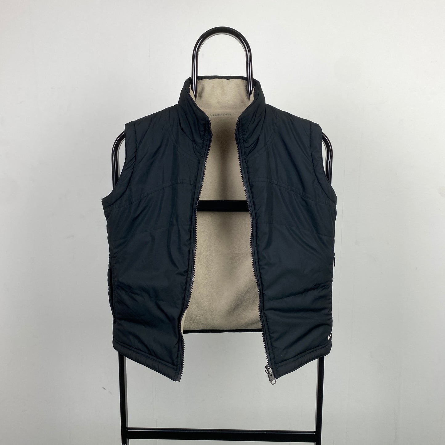 90s Nike Reversible Gilet Jacket Black Brown XS/XXS