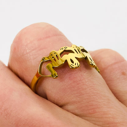 Retro Vintage Frog Ring Gold