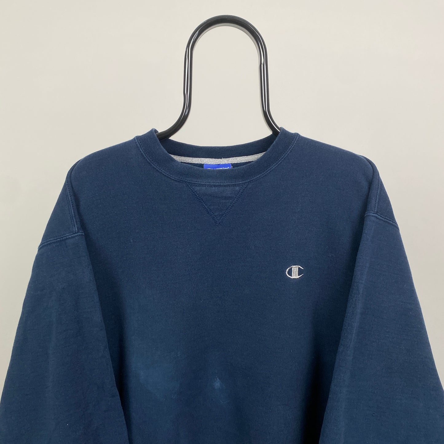 Retro 90s Champion Sweatshirt Blue Large