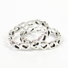 Retro Vintage Heart Stack Ring Silver