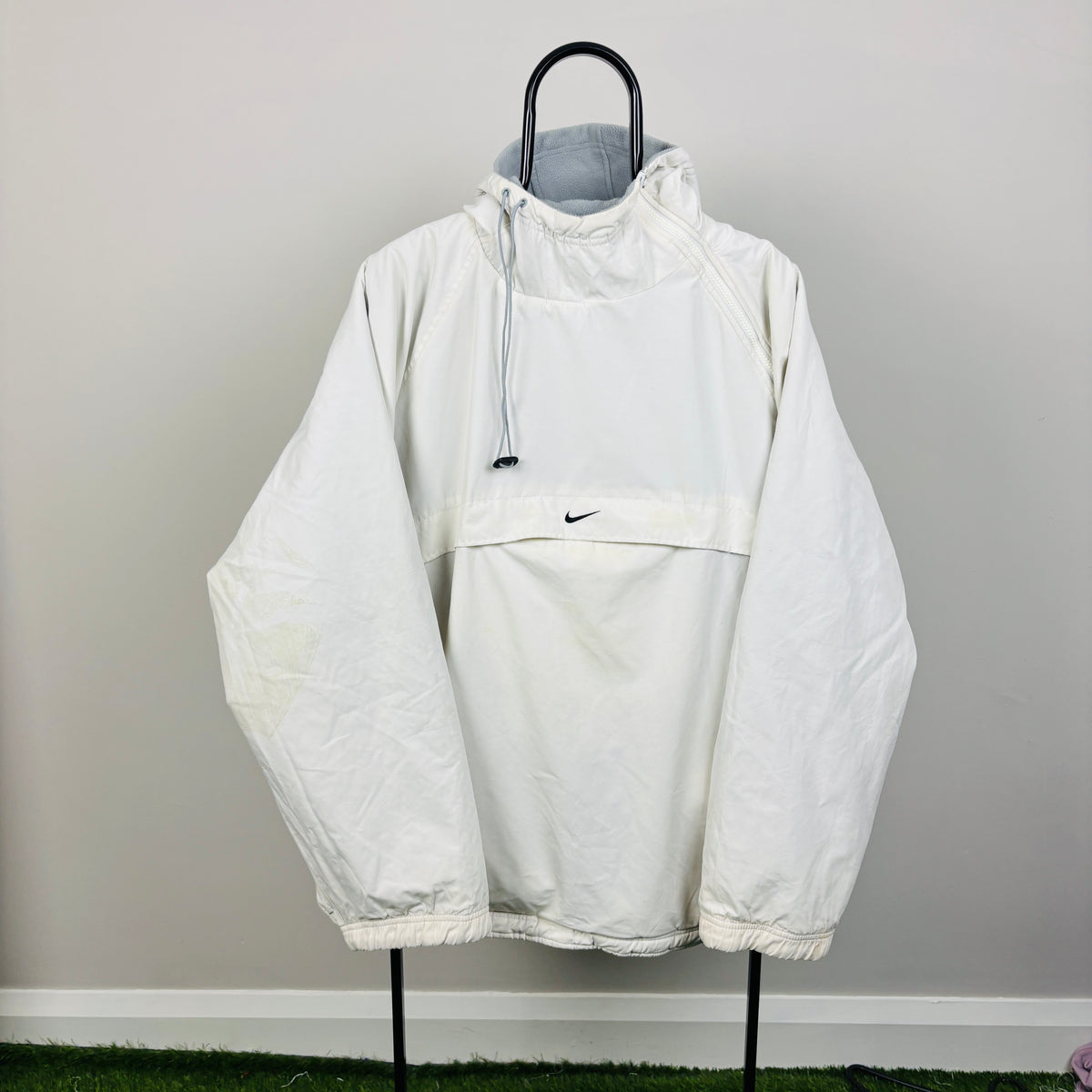 00s Nike Reversible Sidewinder Fleece Coat Jacket White Blue Large