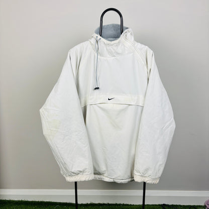 00s Nike Reversible Sidewinder Fleece Coat Jacket White Blue Large