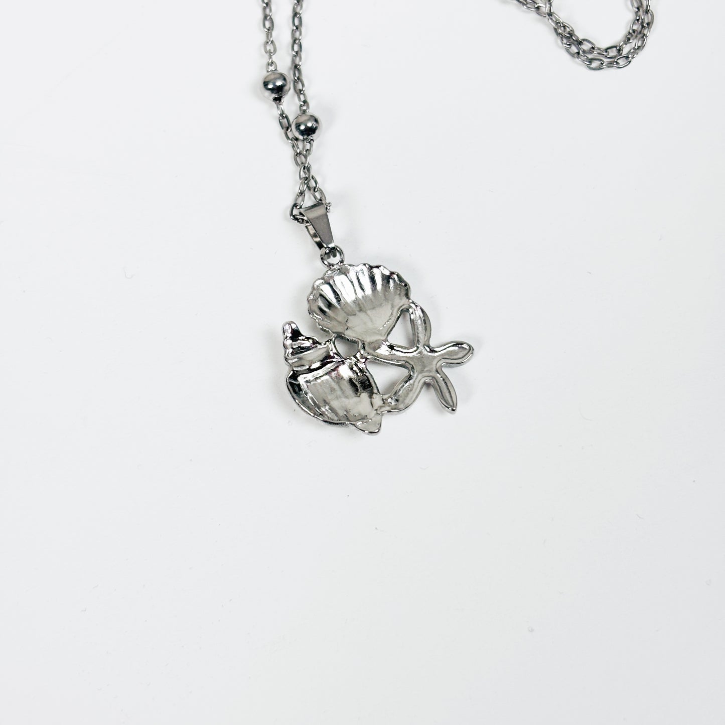 Seashell Charm Necklace Stainless Steel