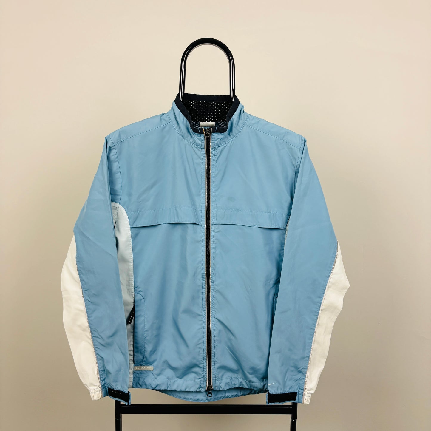 00s Nike Reflective Piping Windbreaker Jacket Baby Blue Small