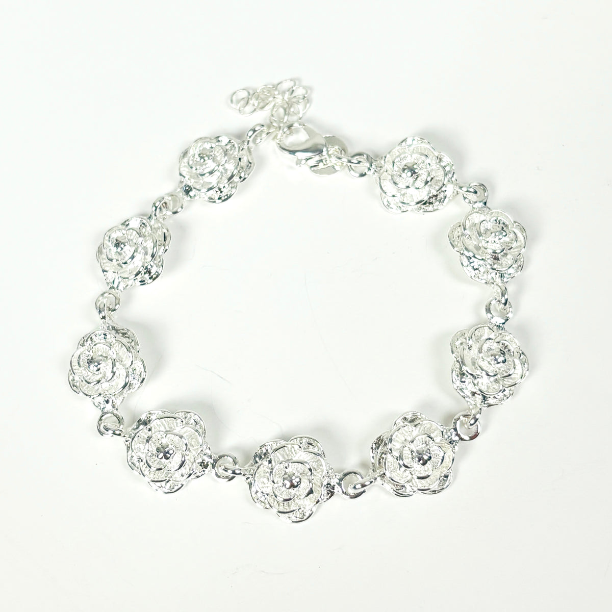 Vintage Dazzle Rose Bracelet .925 Silver
