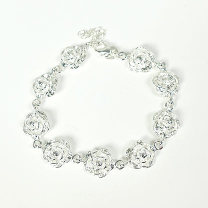Vintage Dazzle Rose Bracelet .925 Silver