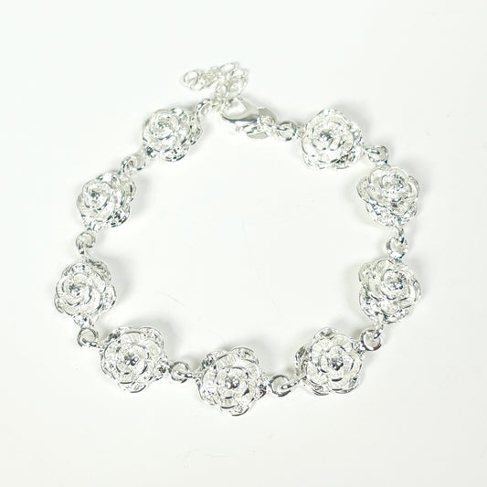 Vintage Dazzle Rose Bracelet .925 Silver