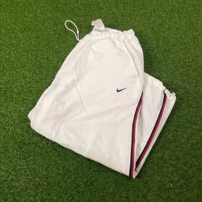 00s Nike 3/4 Length Piping Long Shorts White XL