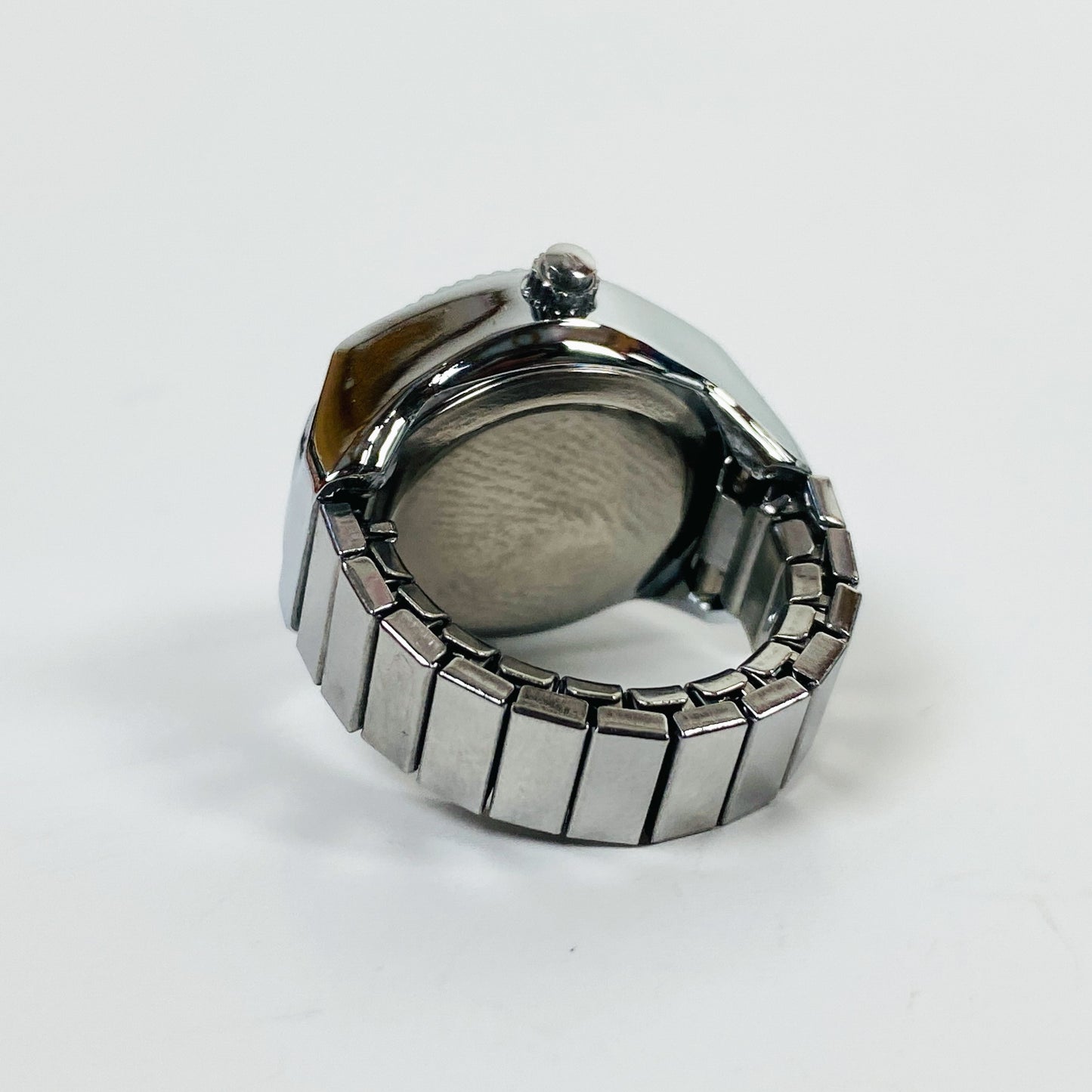 Retro Adjustable Digital Watch Ring Silver Black