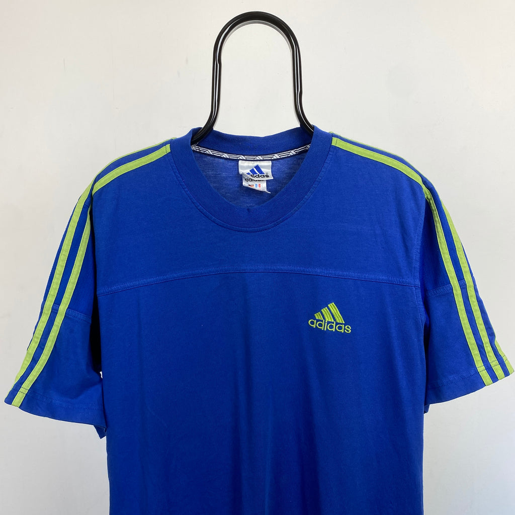90s Adidas T-Shirt Blue Large