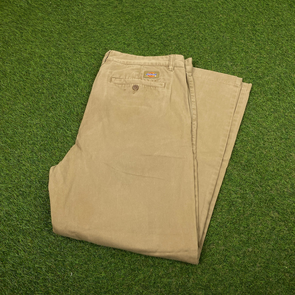Retro Dickies Cargo Trousers Joggers Brown XL