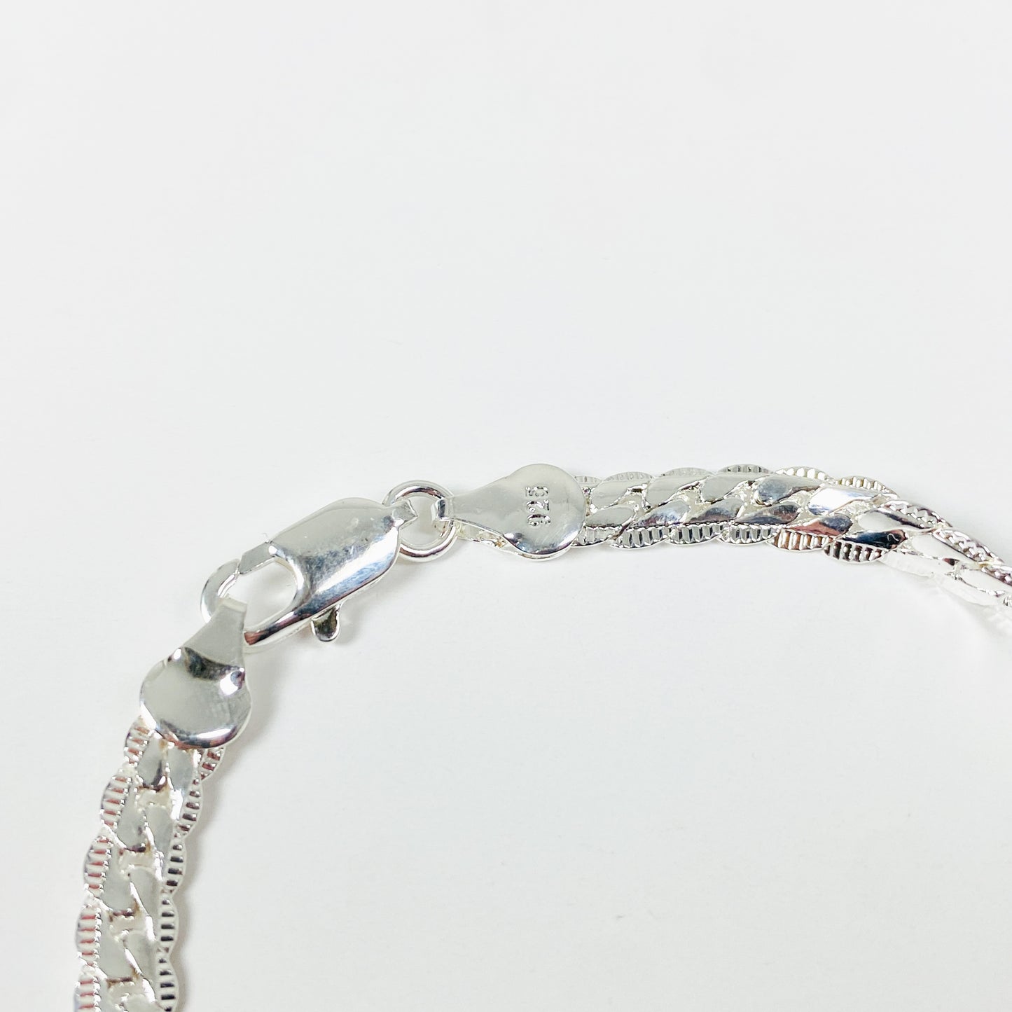 Vintage Baguette Bracelet Chain .925 Silver