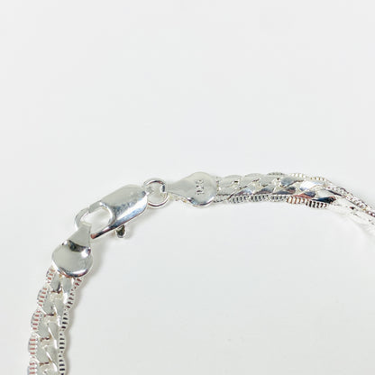 Vintage Baguette Bracelet Chain .925 Silver