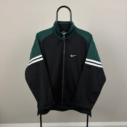 90s Nike Windbreaker Track Jacket Black Small