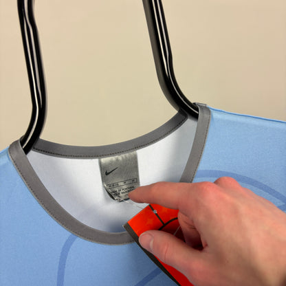 00s Nike Y2K Stretchy T-Shirt Blue Womens Medium