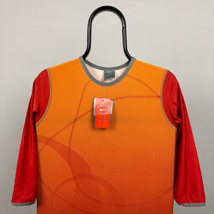 00s Nike Y2K Stretchy T-Shirt Orange Women’s Small