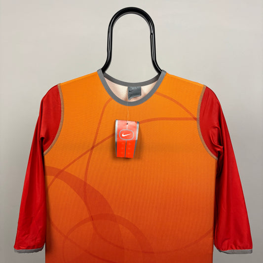 00s Nike Y2K Stretchy T-Shirt Orange Women’s Small