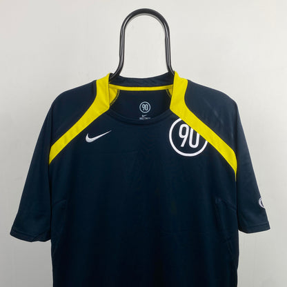 00s Nike T90 Football Shirt T-Shirt Blue XL