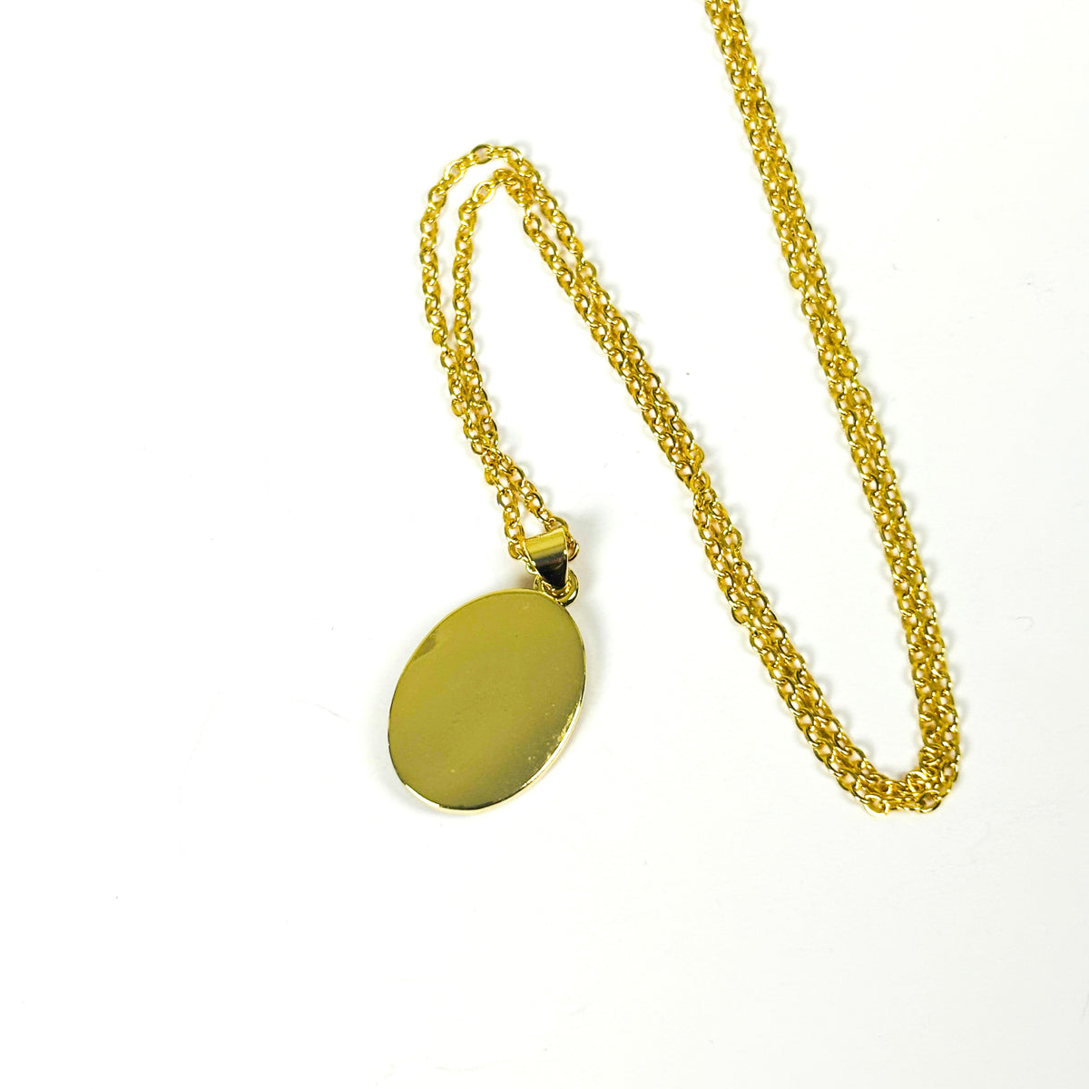 Jesus Gemstone Necklace Gold Blue