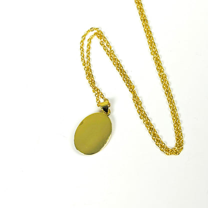 Jesus Gemstone Necklace Gold Blue