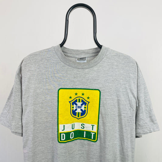 90s Nike Brazil T-Shirt Grey Medium