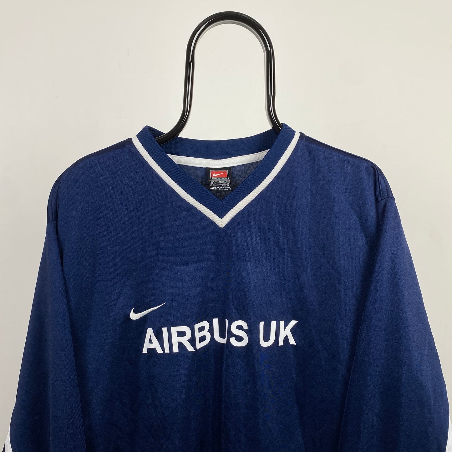 90s Nike Long Sleeve Football Shirt T-Shirt Blue XL