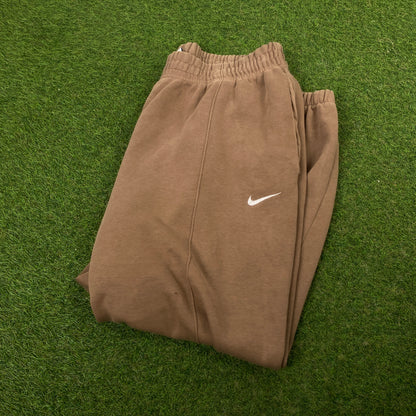 00s Nike Wide Leg Cotton Joggers Brown XL