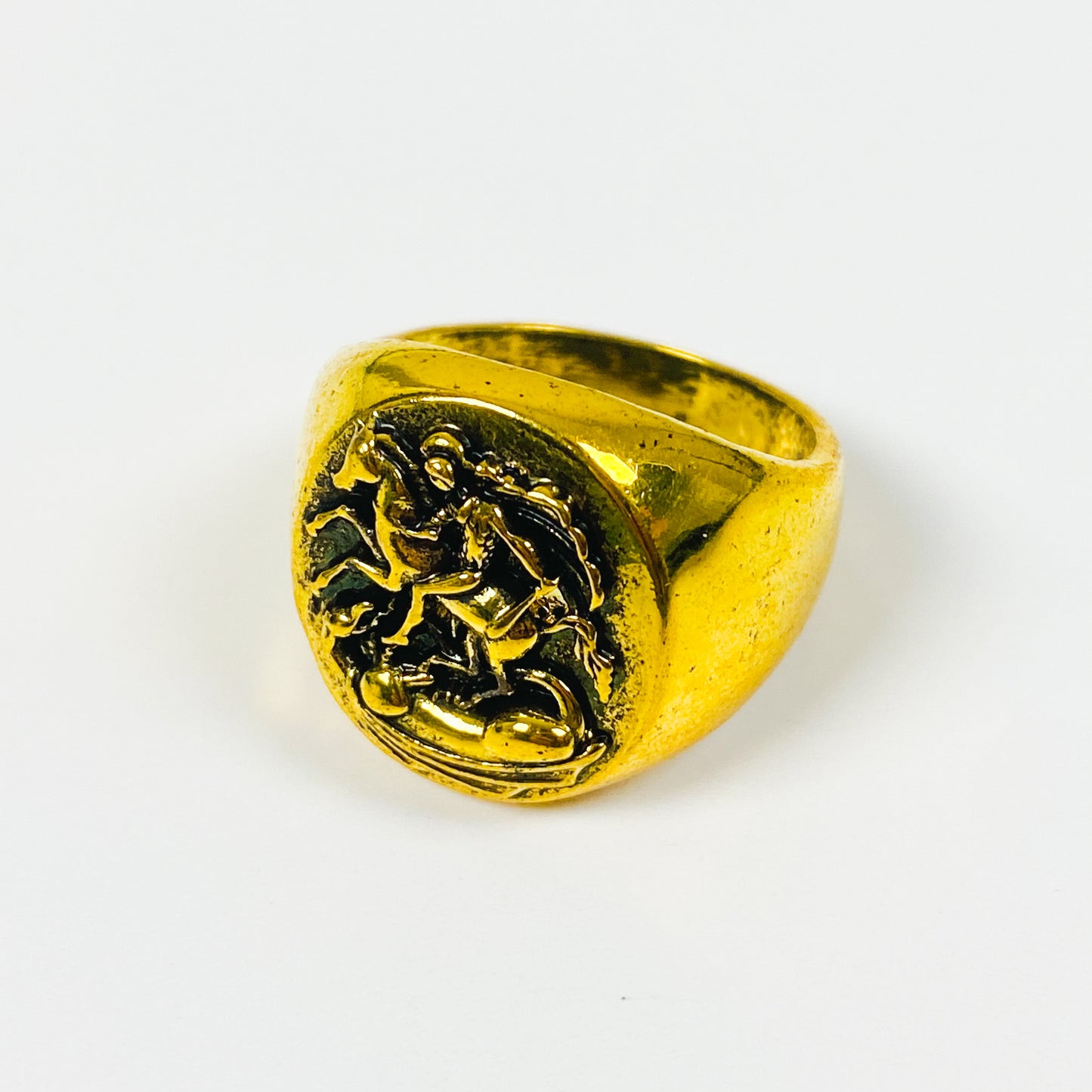 Antique Knight Signet Ring Gold