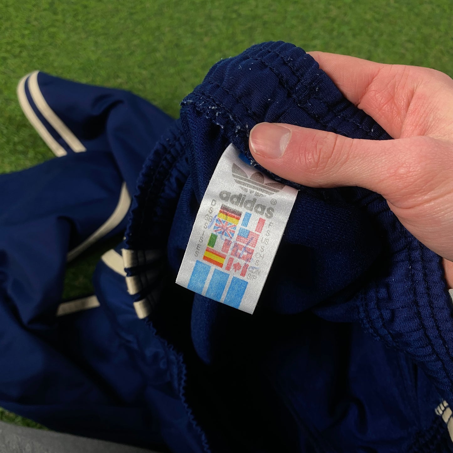 90s Adidas Piping Joggers Blue Small