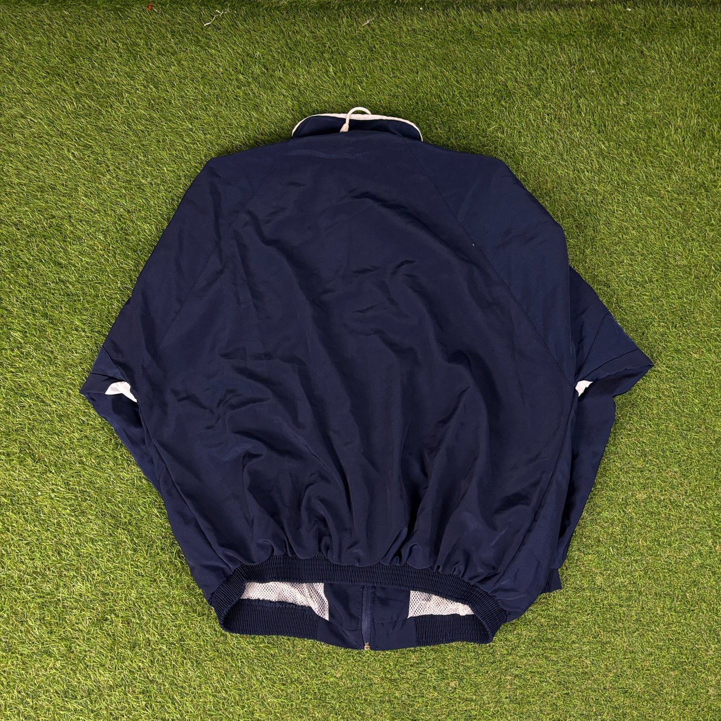 90s Adidas Piping Windbreaker Tracksuit Set Jacket + Joggers Blue XL
