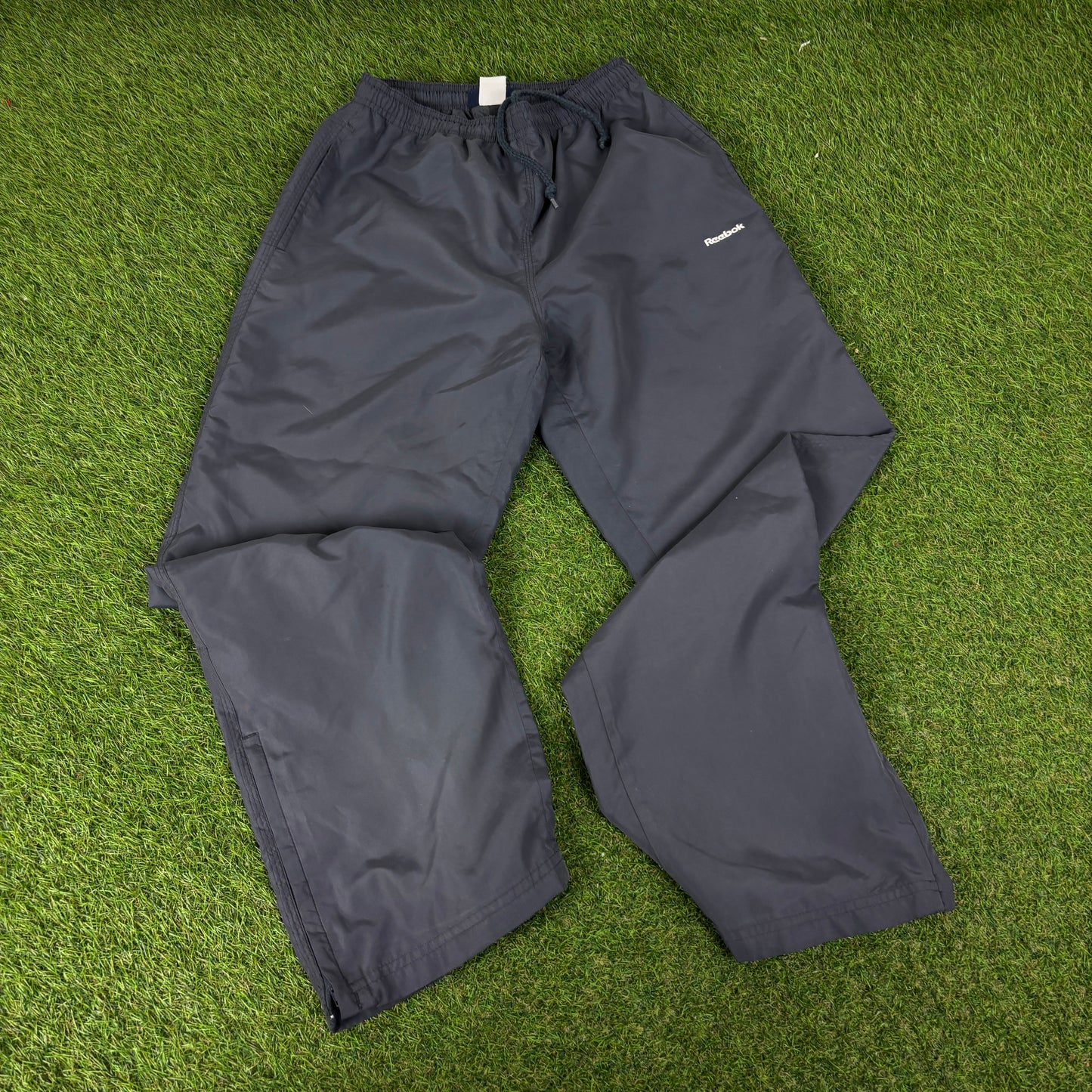 00s Reebok Piping Windbreaker Jacket + Joggers Set Blue Women’s Medium