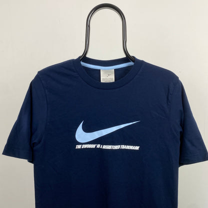 00s Nike Swoosh T-Shirt Blue Small