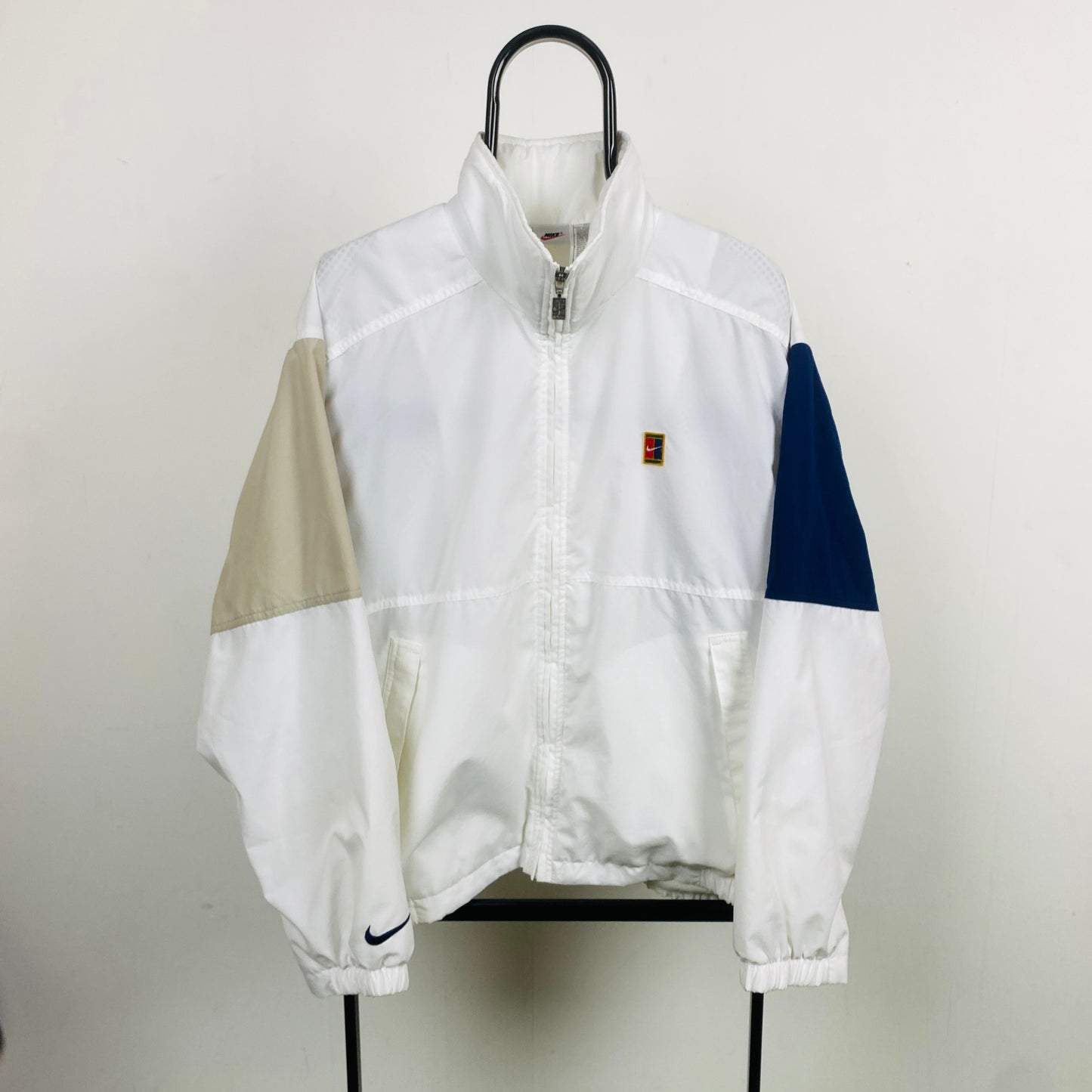 90s Nike Challenge Court Windbreaker Jacket White Medium