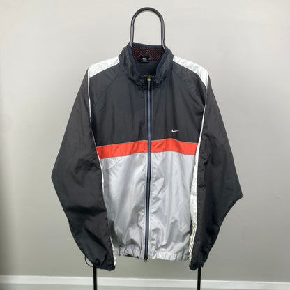 90s Nike Piping Windbreaker Jacket Black XL