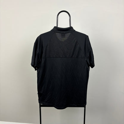 00s Nike Golf 1/4 Zip Polo Shirt T-Shirt Black Medium