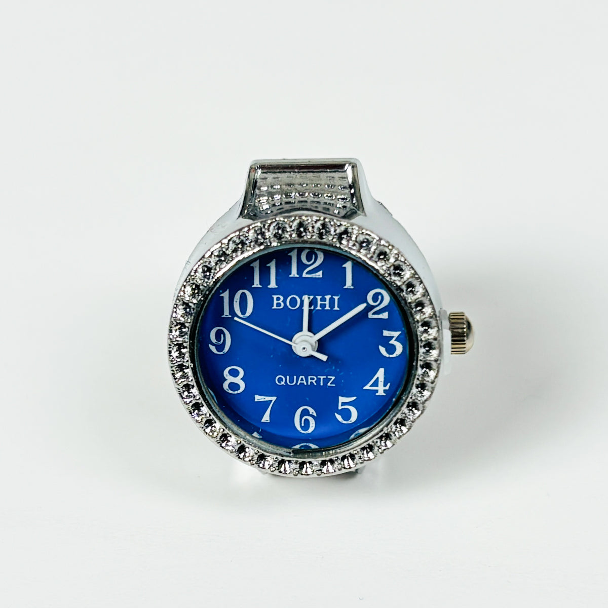 Adjustable Watch Ring Bezelled Blue