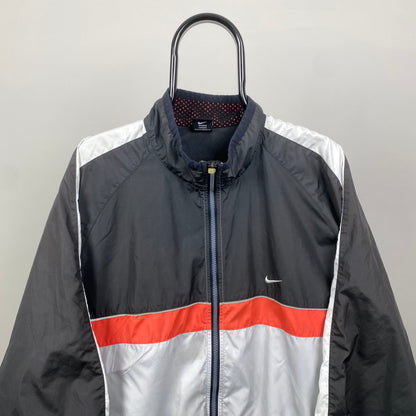 90s Nike Piping Windbreaker Jacket Black XL