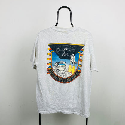 Retro 90s Hanes NASA T-Shirt Grey Large