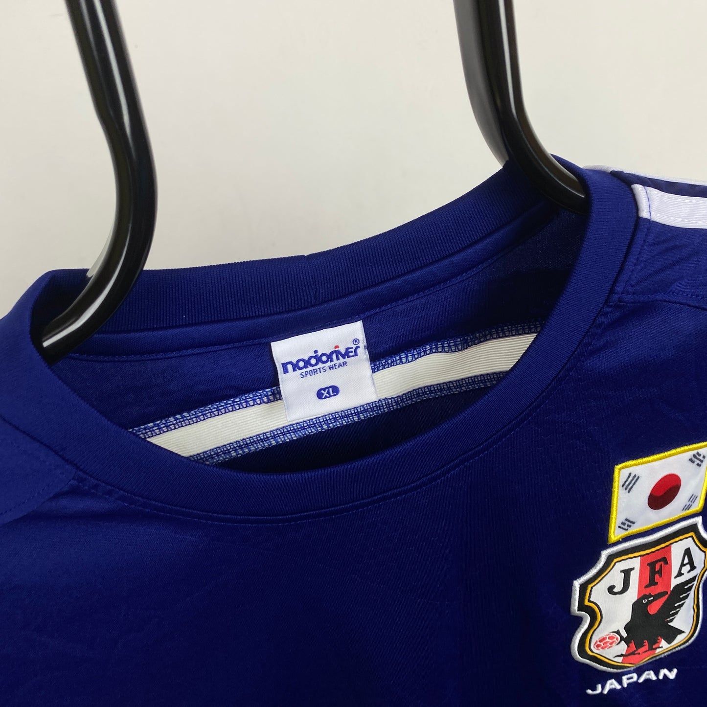 Retro 90s Japan Long Sleeve Football Shirt T-Shirt Blue XL