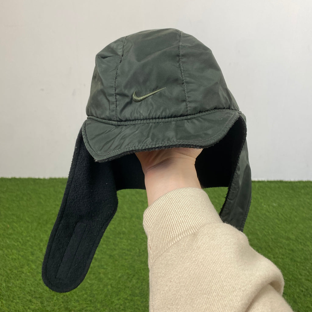 90s Nike Fleece Ear Flap Hat Green